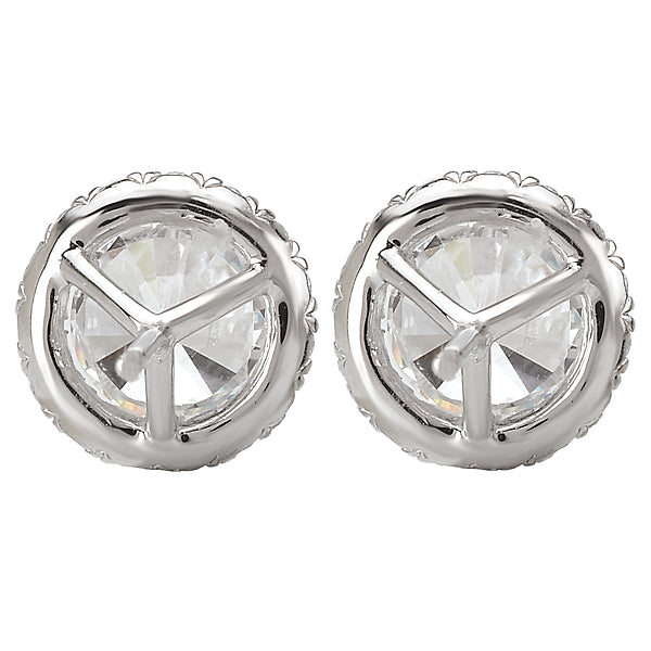 Ladies Diamond Halo Earrings