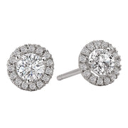 Ladies Diamond Halo Earrings