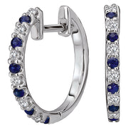 Diamond and Gemstone Hoop Earrings