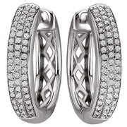 Ladies  Diamond Hoop Earrings