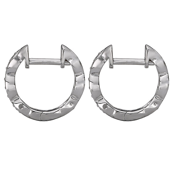 Diamond Huggie  Hoop Earrings