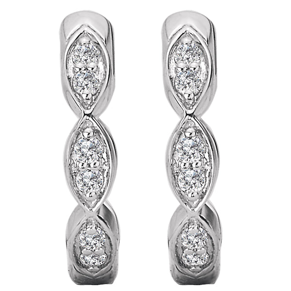 Diamond Huggie  Hoop Earrings