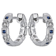 Diamond and Sapphire Huggie Earrings