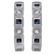 Diamond and Sapphire Huggie Earrings