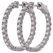 Ladies Diamond Hoop Earrings