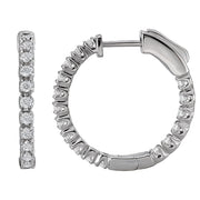 Ladies Diamond Hoop Earrings