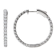 Ladies Diamond Hoop Earrings