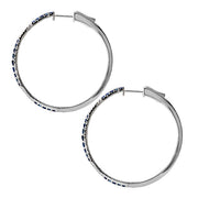 Sapphire and Diamond Hoop Earrings