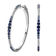 Sapphire and Diamond Hoop Earrings