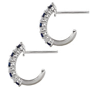 Ladies Diamond and Gemstone Hoop Earrings
