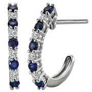 Ladies Diamond and Gemstone Hoop Earrings