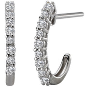 Ladies Diamond Hoop Earrings