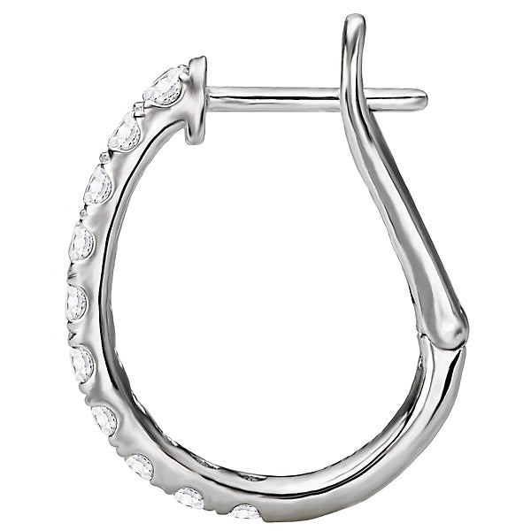 Ladies Fashion Diamond Hoop Earrings