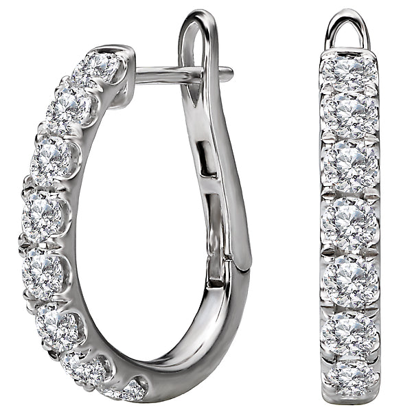 Ladies Fashion Diamond Hoop Earrings