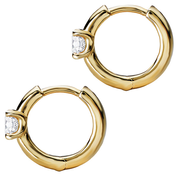 14KY DIA SOLITR HOOP EARRINGS D1/2CTW