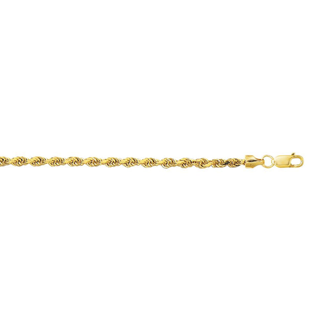 10K Gold 3.2mm Diamond Cut Lite Rope Chain