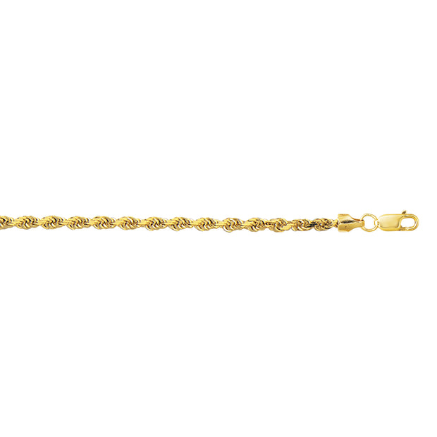 10K Gold 3.2mm Diamond Cut Lite Rope Chain