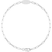 Engravable Oval Paperclip Chain Bracelet - 7" | 14K Gold or Sterling Silver