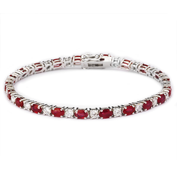 Diamond and Ruby Tennis Bracelet