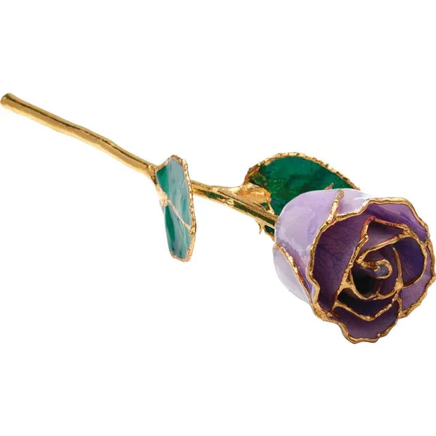 Preserved Lavender Rose Trimmed in 24K Gold