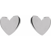 Heart-Shaped Stud Earrings in 14K Gold or Sterling Silver