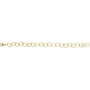 9mm Heart Charm Chain Bracelet - 7" | Gold-Filled or Sterling Silver