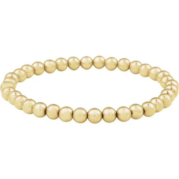 14K Yellow Gold-Filled Elastic Bead Bracelet - 6 1/2"