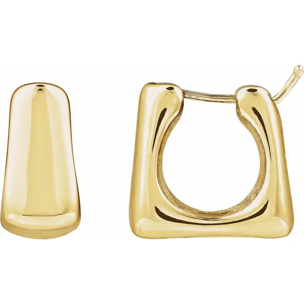 Square Hoop Earrings - 16.7mm | 14K Gold or Sterling Silver