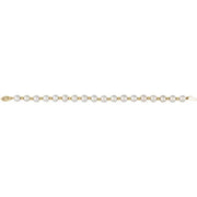 14K Gold Cultured Freshwater Pearl Bracelet - 7 1/4"