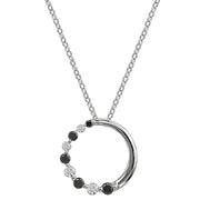 14kt White and Black Diamond Journey Pendant