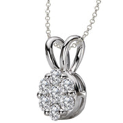 Ladies Diamond Cluster Necklace