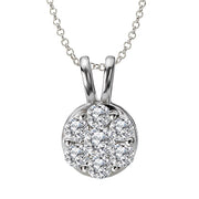 Ladies Diamond Cluster Necklace