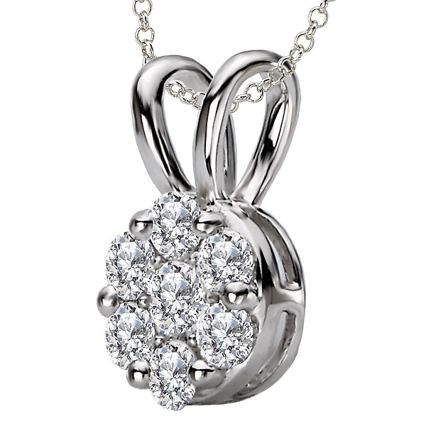 Ladies Diamond Cluster Pendant