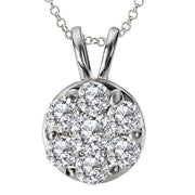 Ladies Diamond Cluster Pendant