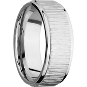 14K White Gold with Treebark1 , Polish Finish