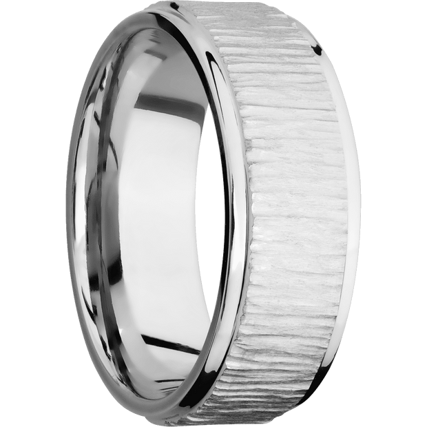 14K White Gold with Treebark1 , Polish Finish