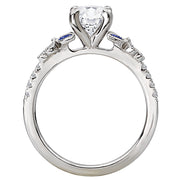 Sapphire and Diamond Semi-Mount Engagement Ring