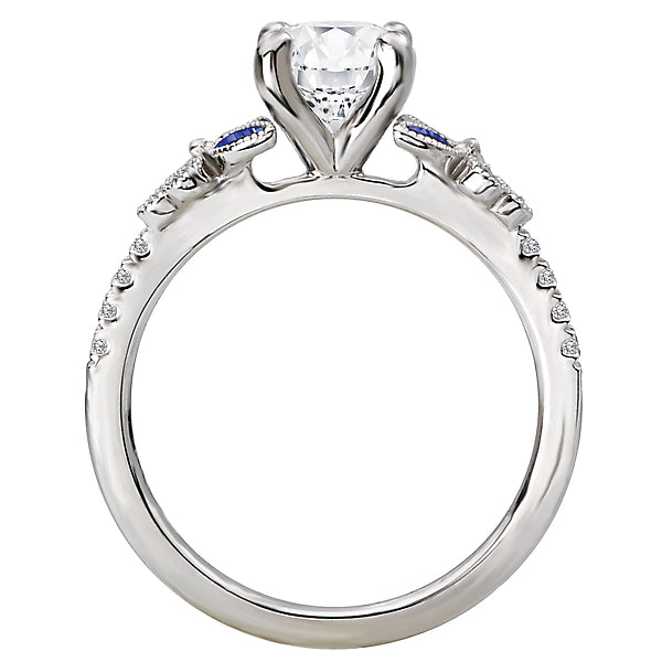 Sapphire and Diamond Semi-Mount Engagement Ring