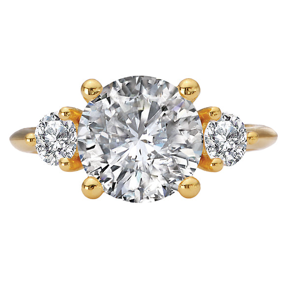 3-Stone Semi-Mount Diamond Engagement Ring