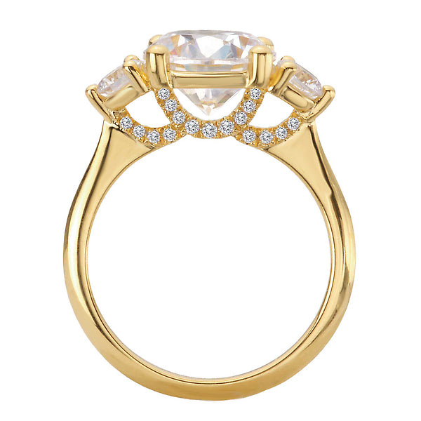 3-Stone Semi-Mount Diamond Engagement Ring