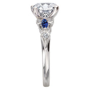 Diamond and Sapphire Semi-Mount Engagement Ring