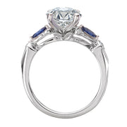 Diamond and Sapphire Semi-Mount Engagement Ring