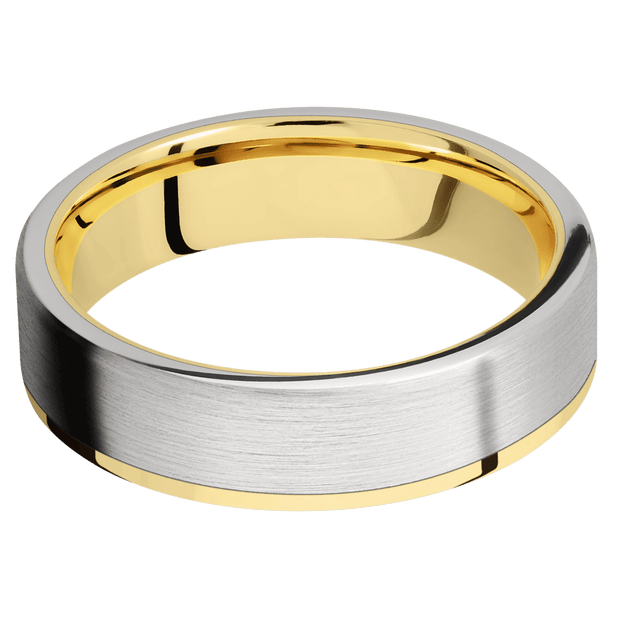 14K Yellow Gold with Polish Finish and Cobalt Chrome Inlay