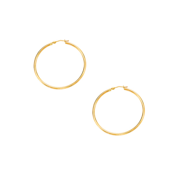 10K Gold 2x40mm Hoop Earring