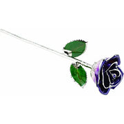 Preserved Purple Rose with Platinum Trim