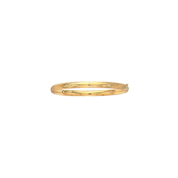 10K Gold Diamond Cut Bangle