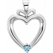 Customizable Mother’s Family Heart Pendant - Birthstone Options