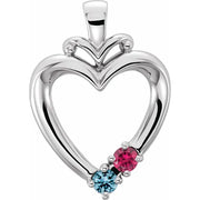 Customizable Mother’s Family Heart Pendant - Birthstone Options