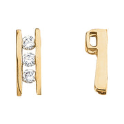 Round Diamond 3-Stone Pendant Necklace