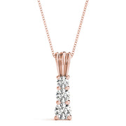 Rose Gold 0.75 CT Round Diamond Three-Stone Pendant